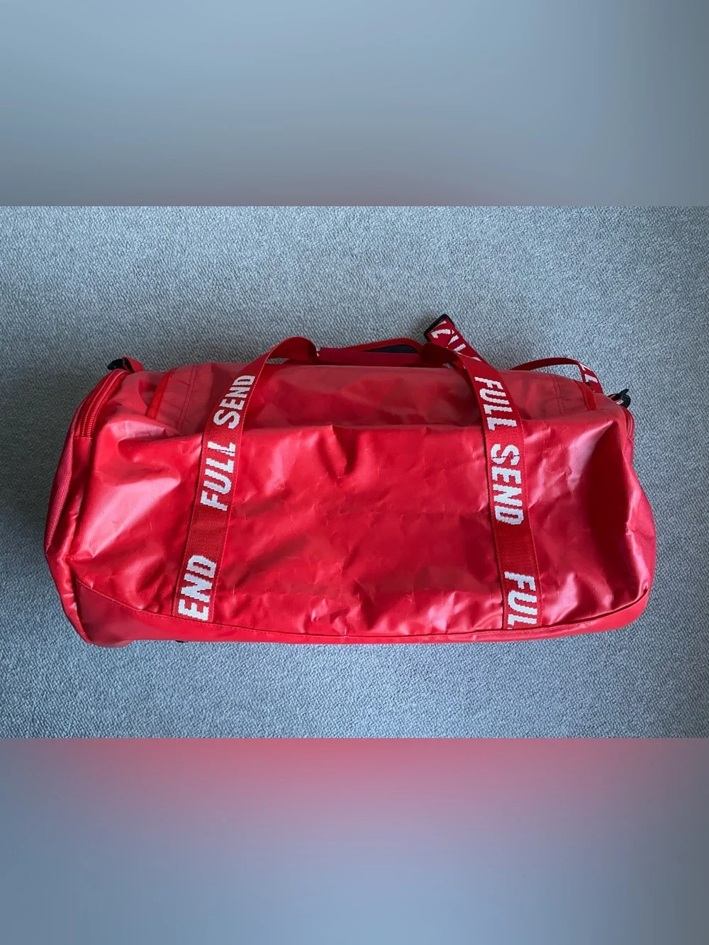 Full Send Nelk Boys Gym Duffel Travel Bag, 60 L, Cherry Red